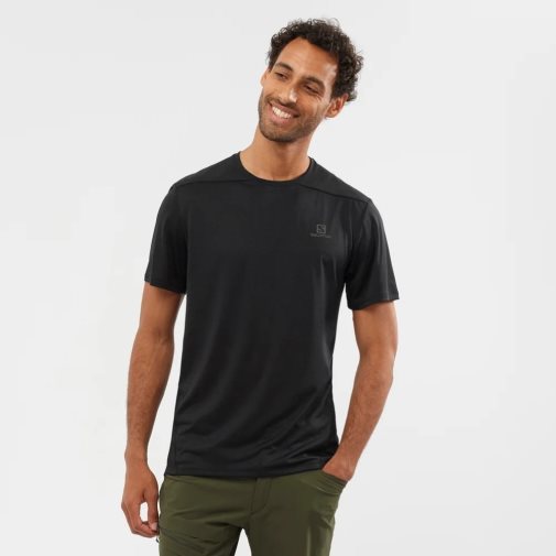 Camiseta Salomon Outline Curta Sleeve Masculino Pretas | PT U72183